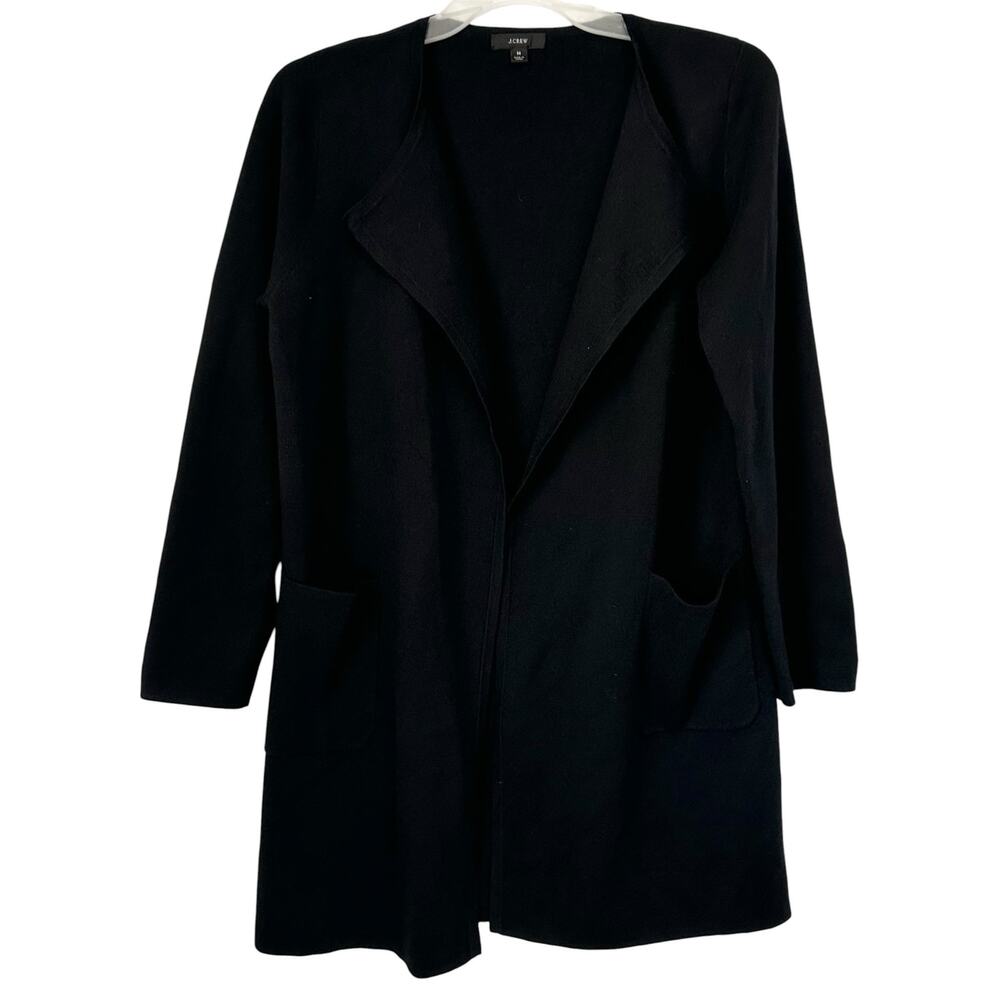 J. Crew Juliette Collarless Sweater Blazer Black J6339 Size M - Picture 7 of 13